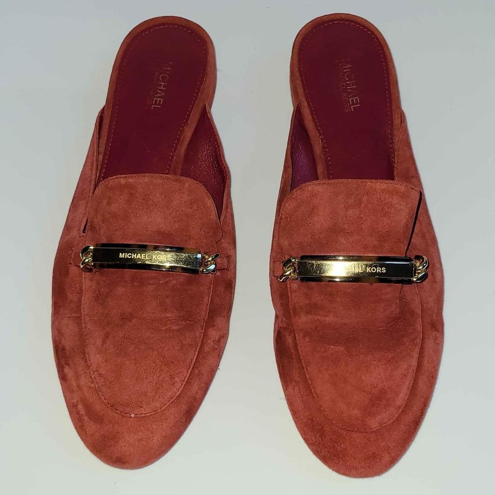 Michael Kors MK Designer Red Loafers Slip On Slide In Flats Size 7.5 - Picture 2 of 9